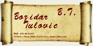 Božidar Tulović vizit kartica